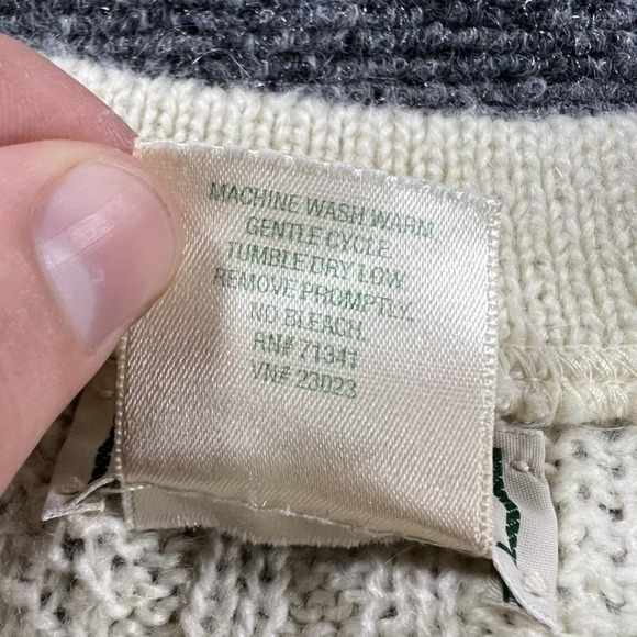 Vintage LL Bean Sweater Womens Medium White Mohair Button Cardigan 80s - Picture 3 of 8